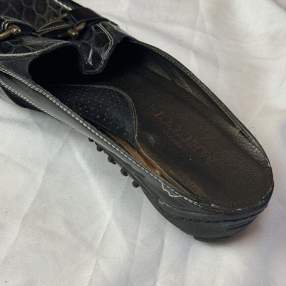 Sesto Meucci Womens Leather Slip Ons Loafers Black Square Toe Size 9 - Picture 12 of 12